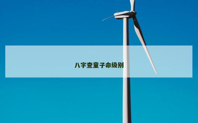 八字查童子命级别