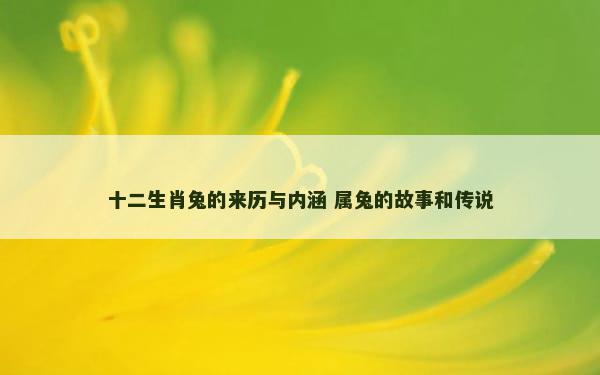 十二生肖兔的来历与内涵 属兔的故事和传说