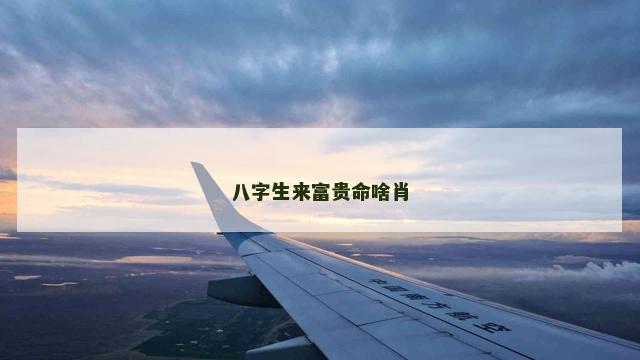 八字生来富贵命啥肖