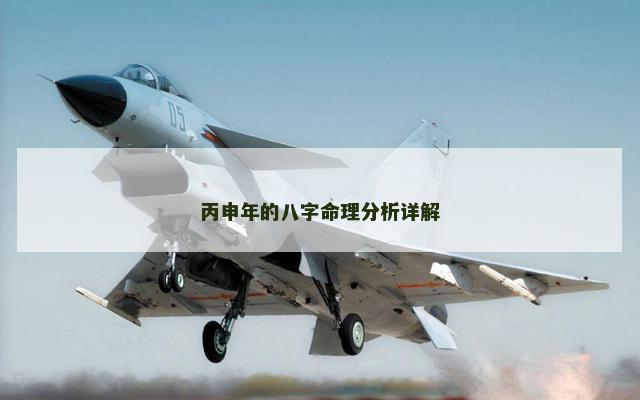 丙申年的八字命理分析详解