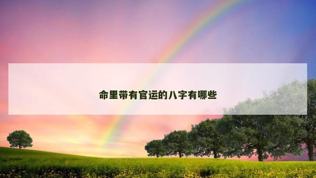 命里带有官运的八字有哪些