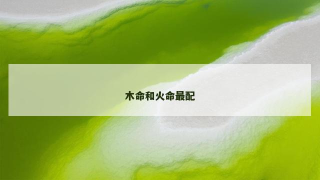 木命和火命最配