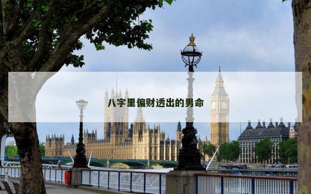 八字里偏财透出的男命