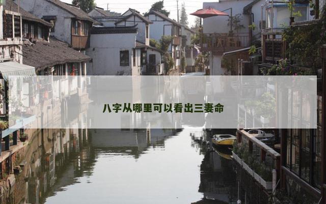 八字从哪里可以看出三妻命