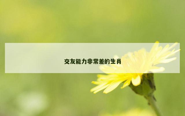 交友能力非常差的生肖