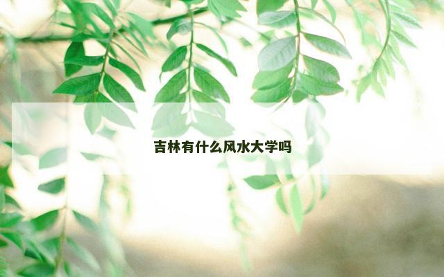 吉林有什么风水大学吗