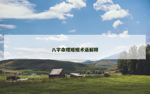 八字命理婚姻术语解释