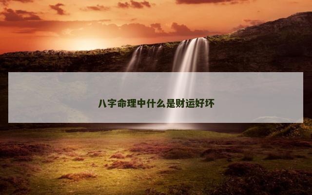 八字命理中什么是财运好坏