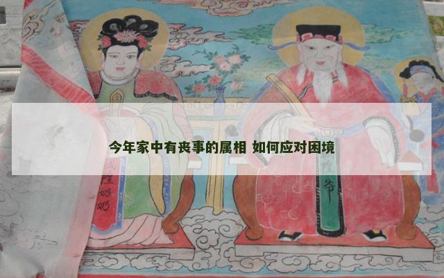 今年家中有丧事的属相 如何应对困境