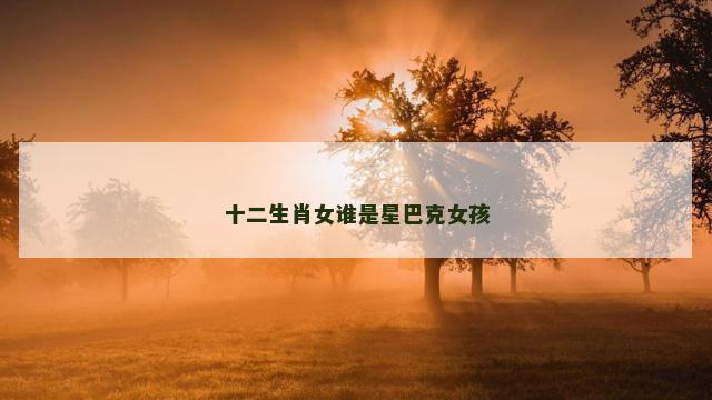 十二生肖女谁是星巴克女孩