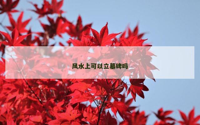 风水上可以立墓碑吗