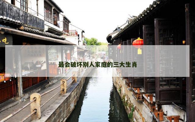 最会破坏别人家庭的三大生肖