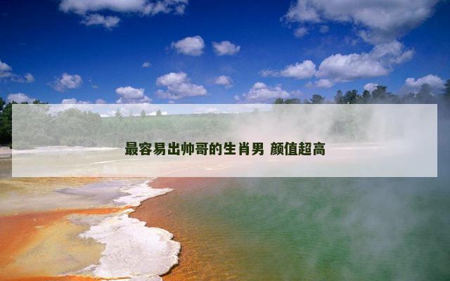 最容易出帅哥的生肖男 颜值超高