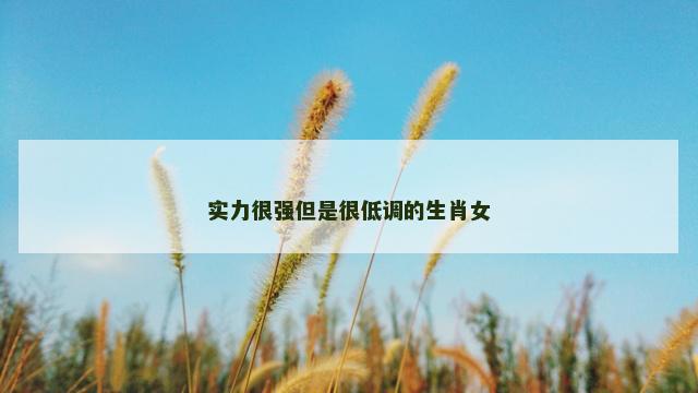 实力很强但是很低调的生肖女