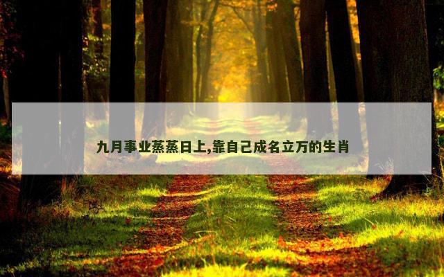 九月事业蒸蒸日上,靠自己成名立万的生肖