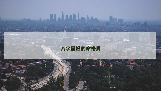 八字最好的命格男
