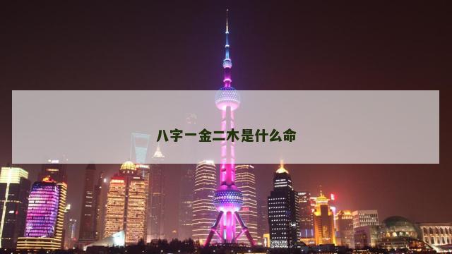 八字一金二木是什么命