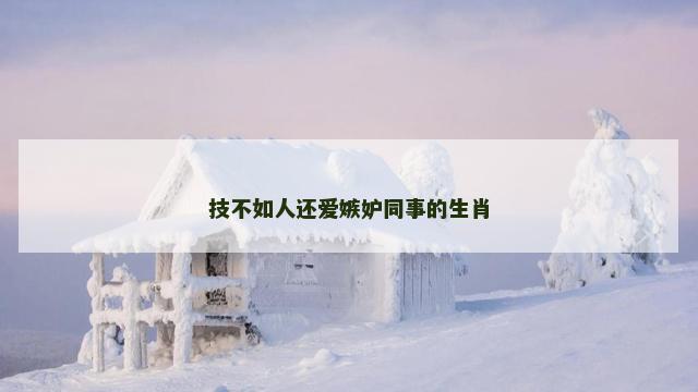 技不如人还爱嫉妒同事的生肖