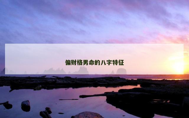 偏财格男命的八字特征