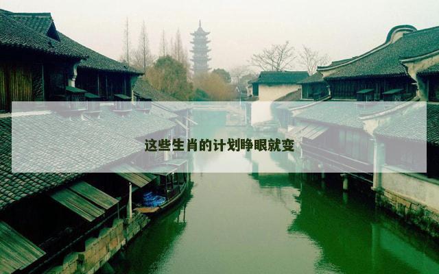 这些生肖的计划睁眼就变 这些生肖的计划睁眼就变