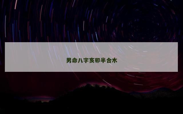 男命八字亥卯半合木