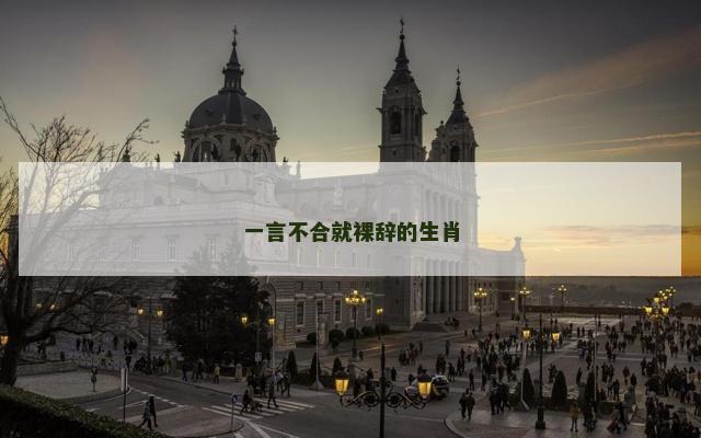 一言不合就裸辞的生肖