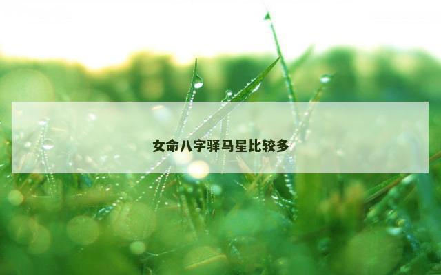 女命八字驿马星比较多
