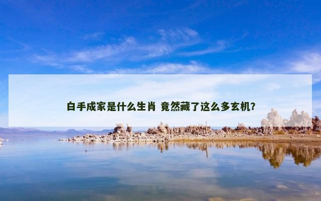 白手成家是什么生肖 竟然藏了这么多玄机？