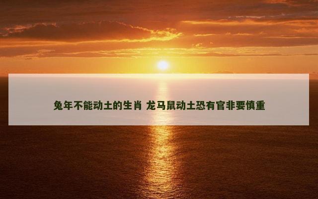 兔年不能动土的生肖 龙马鼠动土恐有官非要慎重