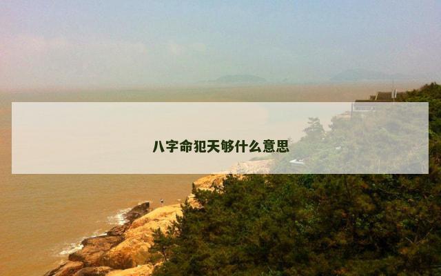 八字命犯天够什么意思