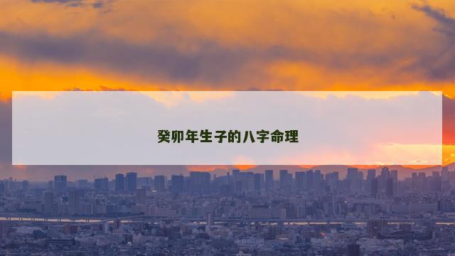 癸卯年生子的八字命理