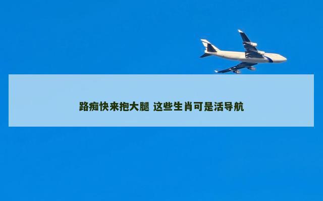 路痴快来抱大腿 这些生肖可是活导航