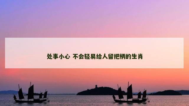 处事小心 不会轻易给人留把柄的生肖