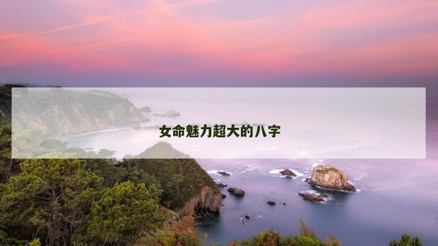 女命魅力超大的八字