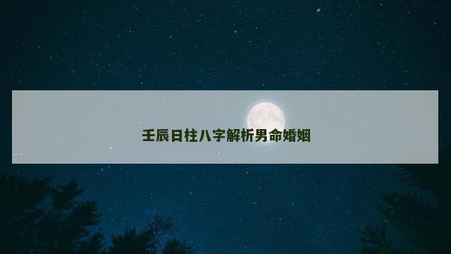 壬辰日柱八字解析男命婚姻 壬辰日柱八字解析男命婚姻