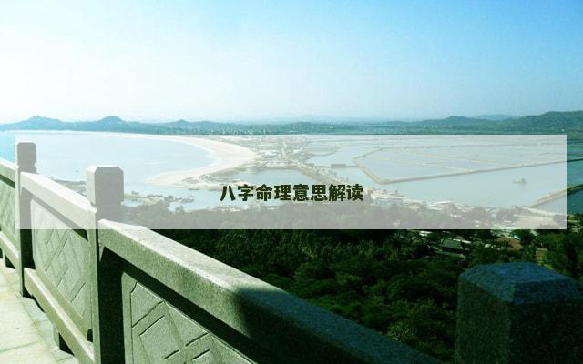 八字命理意思解读 八字命理意思解读