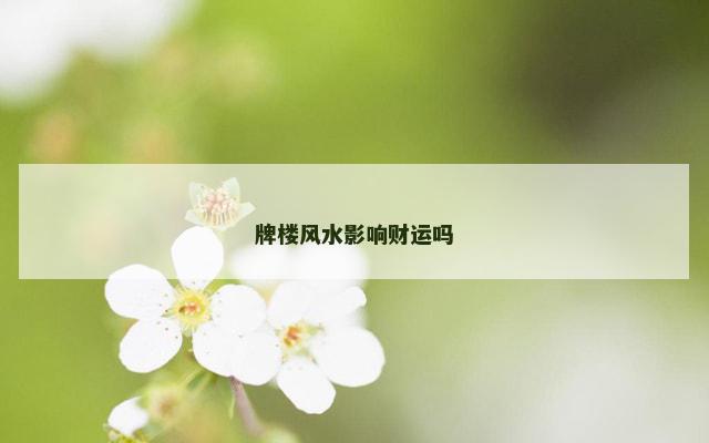 牌楼风水影响财运吗