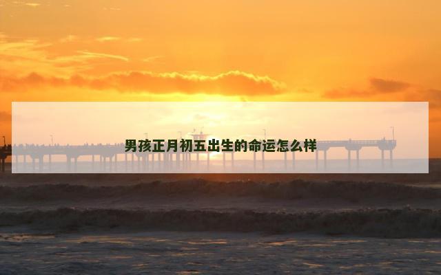 男孩正月初五出生的命运怎么样