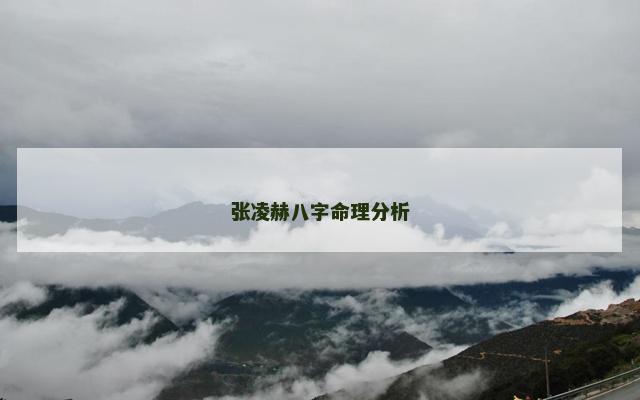 张凌赫八字命理分析