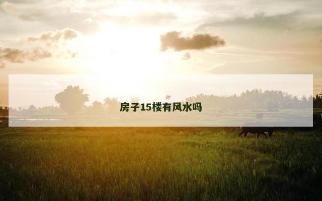 房子15楼有风水吗 房子15楼有风水吗