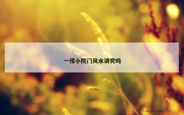 一楼小院门风水讲究吗