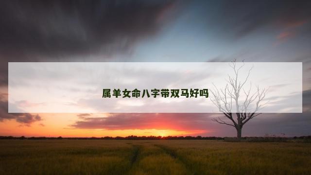 属羊女命八字带双马好吗