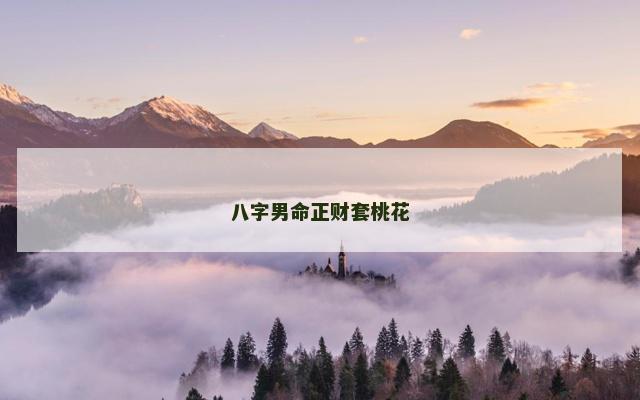 八字男命正财套桃花 八字男命正财套桃花