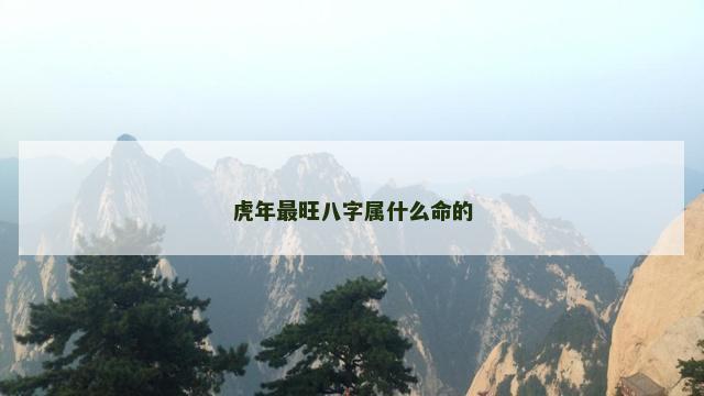 虎年最旺八字属什么命的