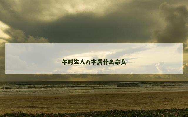 午时生人八字属什么命女