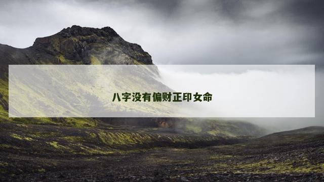 八字没有偏财正印女命