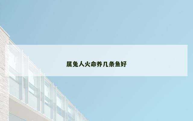 属兔人火命养几条鱼好