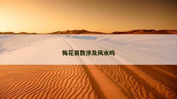 梅花易数涉及风水吗 梅花易数涉及风水吗