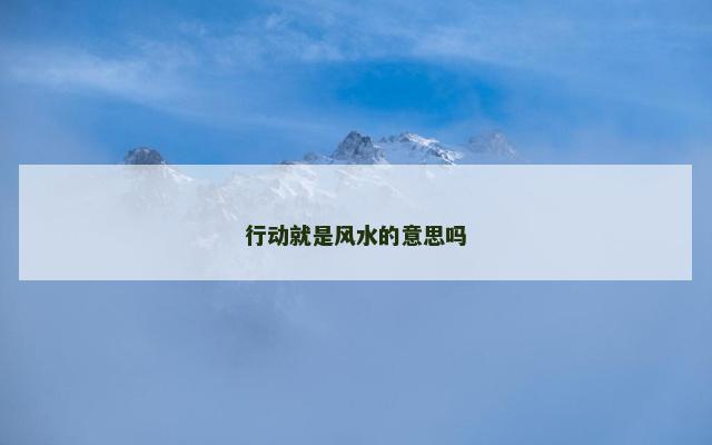 行动就是风水的意思吗