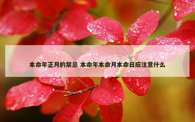 本命年正月的禁忌 本命年本命月本命日应注意什么